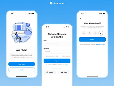 DisaCenter - Login Page graphic design ui