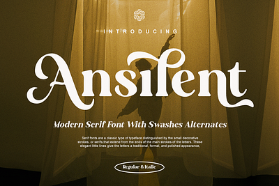 Ansilent - Modern Serif Font With Swashes Alternates branding design elegant fashion font fonts graphic design modern premium serif serif font wedding
