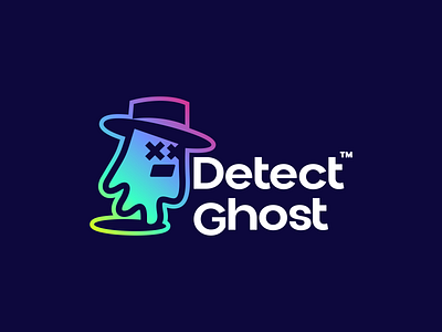 Detect Ghost Logo and Visual Design brand branding design detect digital event ghost graphic design halloween logo mafia modern studio tech trend vector
