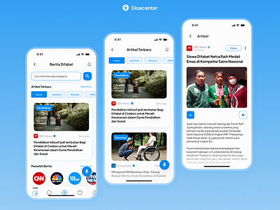 DisaCenter - News Page graphic design ui