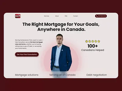 Mortgage Broker Website Design - Professional Financial Services business website canadian web designer clean web design debt solutions finance landing page financial services web design landing page design minimal web design modern web design mortgage broker mortgage website next.js website professional website design refinance website responsive website service website tailwind css ui design ux design web design