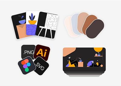 Workaholics - customizable illustration kit branding design designer digital graphic graphic design illustration logo minimal ui