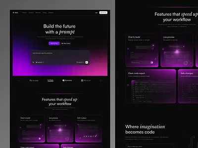 Kodu - AI Website Builder Design ai ai saas ai website clean design digital graphic design internet landing page modern motion graphics saas technology ui uidesign uiux ux uxdesign web design website