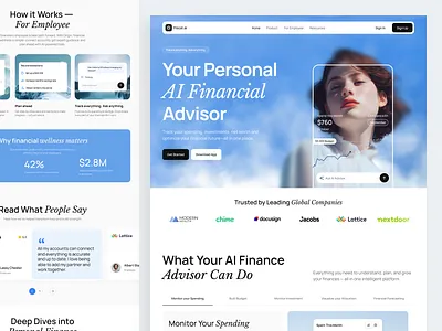 Fiscal.ai - AI Financial Advisor Landing Page ai budget builder ai financial advisor banking budget allocation budget tracker digital banking digital wallet finance finance landing page financial forecasting financial monitoring fintech investment analytics investment platform landing page money management personal finance spending analytics spending monitoring transaction
