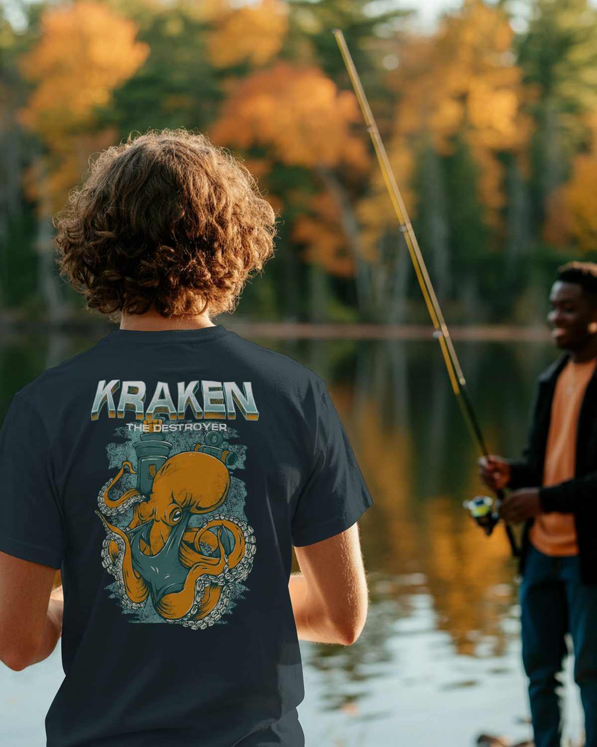 KRAKEN THE DESTROYER apparel branding clothing digital art drawing graphic design illustration kraken logo merchandise octopus product design typograph vintage