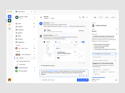Team Communication Dashboards cansaas clean collaboration communication dashboard design digital workspace interface minimalist product design saas team team communication team communication dashboard team contact management ui ux