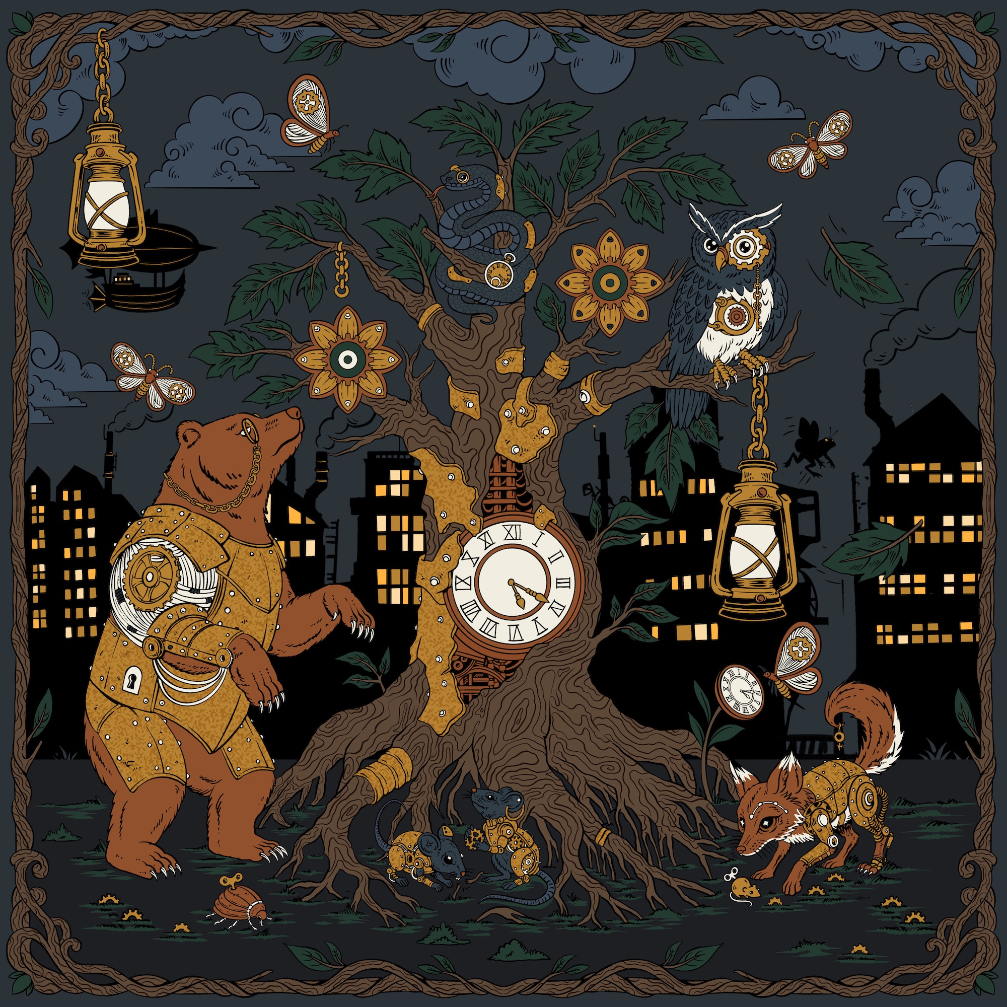 Squaïr - Steampunk Garden at Night classic vibe