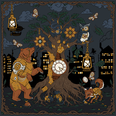 Squaïr - Steampunk Garden at Night classic vibe