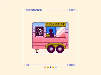 Peachtober Day 20: Truck 2d cart coffee food illustration order peachtober service stand truck vehicle