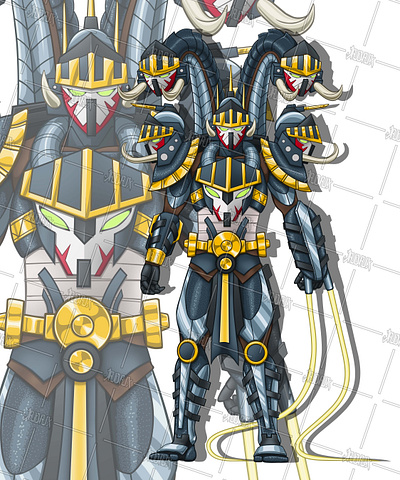 Gawigawen Ranger Character Design adventure armored art character design comics concept art dark design drawing fantasy graphic design hero illustration knight mecha mixed media photoshop superhero villain warrior