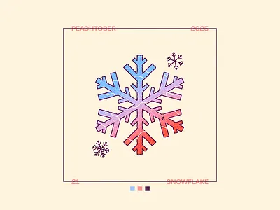 Peachtober Day 21: Snowflake 2d cold frost ice illustration peachtober snow snowflake weather winter