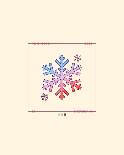 Peachtober Day 21: Snowflake 2d cold frost ice illustration peachtober snow snowflake weather winter