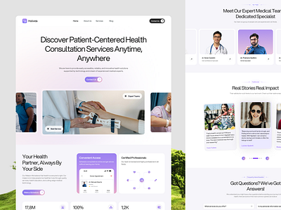 Holivida - Health Consultation Landing Page apps consultation dashboard design health health landing page hero section landing page modern modern landing page modern website online platform soft gradient