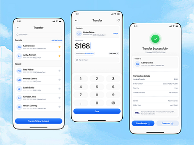 Trackify - Send Money Flow bank app banking clean design digital bank figma finance finance app financial fintech fintech mobile app minimalist mobile app mobile finance money payment personal finance send money ui wallet