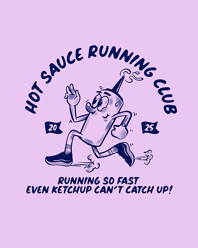 T-shirt Design Running Club graphic design illustration popart running t shirt design