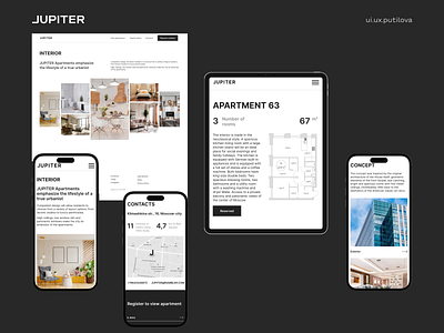 Дизайн сайта для элитной недвижимости Jupiter design minimal typography ui ux web пользовательский интерфейс