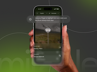 Miracle - Smart Identifier Translation ai clean dark future glass green intelligence miracle mobile modern smart identifier translation ui ux