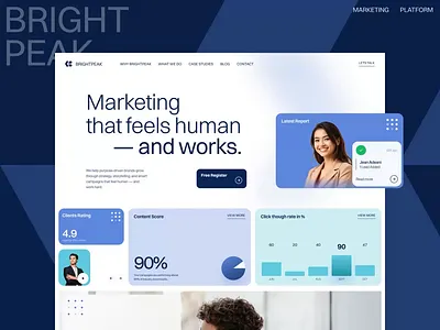 Brightpeak - Modern Marketing Landing Page design designinspiration landing landing page landingpagedesign marketing marketingwebsite moderndesign motion graphics ui uiuxdesign website
