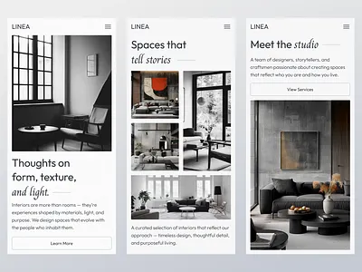 Linea - Interior Studio Website business site company profile design homepage interior design interior studio interior website ios minimalist mobile design modern design property website ui uidesign uiux ux uxdesign web design web page website