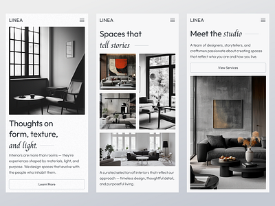 Linea - Interior Studio Website business site company profile design homepage interior design interior studio interior website ios minimalist mobile design modern design property website ui uidesign uiux ux uxdesign web design web page website