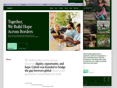 Rahreti - Charity Website charity website figma design green landing page ui design ui ux ui ux design web website website design