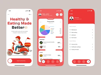 Meal Planner- Food Delivery Mobile app app interface best app design clean courier delivery delivery app fast food food food delivery app food delivery mobile app home delivery home page ios mobile app design modern app ui onboding profile restaurant app ui ux