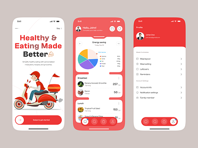 Meal Planner- Food Delivery Mobile app app interface best app design clean courier delivery delivery app fast food food food delivery app food delivery mobile app home delivery home page ios mobile app design modern app ui onboding profile restaurant app ui ux