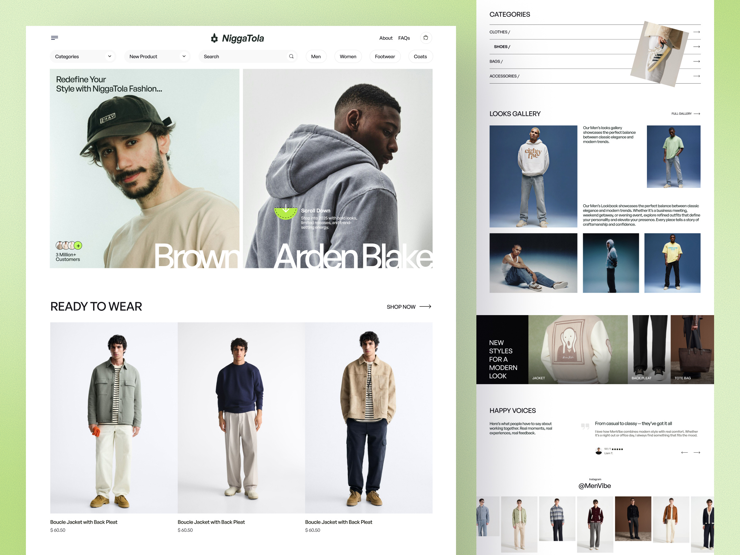 Example of Ecommerce Website | Landing Page | Store