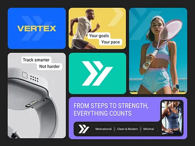 Vertax - Fitness Watch App Logo and Brand Design animation brand design brand guidelines brand identity brand ui branding fitness app fitness branding graphic design identity logo logodesign motion graphics smartwatch tracker watch app watch brand watch logo wearable