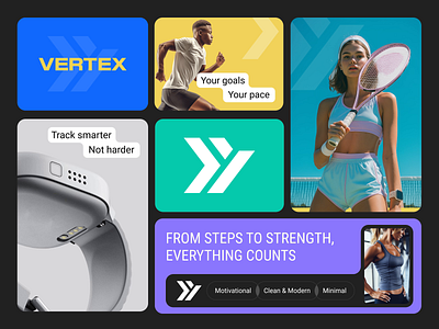 Vertax - Fitness Watch Logo and Brand Design animation brand design brand guidelines brand identity brand sign brand ui branding graphic design identity logo logodesign motion graphics smartwatch tracker watch app watch brand watch logo wearable app