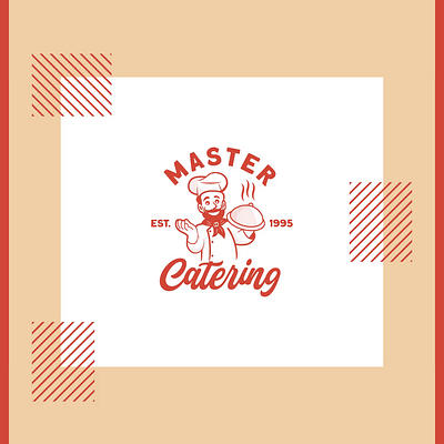 MASTER Catering Chef Mascot Logo Design brand identity branding design design logo flat graphic design icon illustration logo logo design logos logotype mascot minimal minimalist modern ui unique