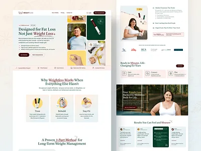 Weightless, GLP-1 Medication Website UI/UX Design glp 1 medication healthcare landing page modern design ui web design website design website ui website ux weight loss
