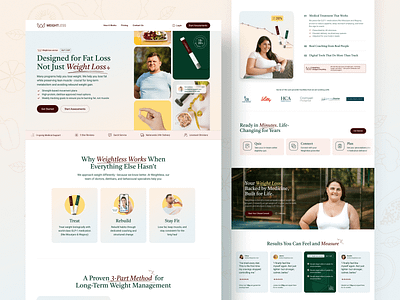 Weightless, GLP-1 Medication Website UI/UX Design glp 1 medication healthcare landing page modern design ui web design website design website ui website ux weight loss