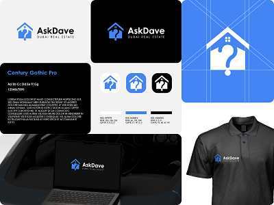AskDave Logo branding business company logo logos modern real estate simple