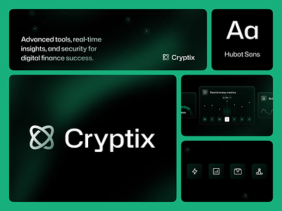 Cryptix branding identity ads branding crypto design font graphic design icons layo logo product typography ui ux