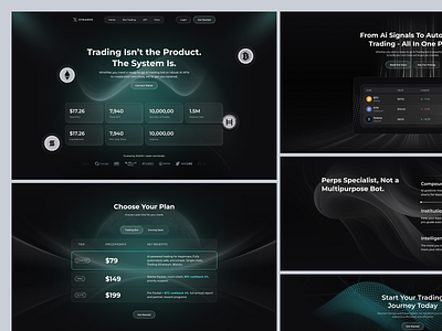 Crypto Trading Bot Landing Page ai ai trading bitcoin blockchain crypto ai trading crypto trading cryptocurrency finance financial fintech trade trading trading algo trading automation trading bot trading landing page trading ui ux design web design web3