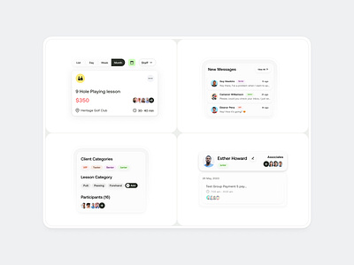 Golf Management SaaS Dashboard I Ui Card ai analytic analytics app coach coaching dashboard golf coach golf management product project management saas saas dashboard ui ux web website