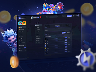 Online Casino Wallet Page UI bet betting betting online casino casino game casino setting casino ui casino wallet casino web casino website gambling game betting game interface igaming online casino spins sport betting wallet web design