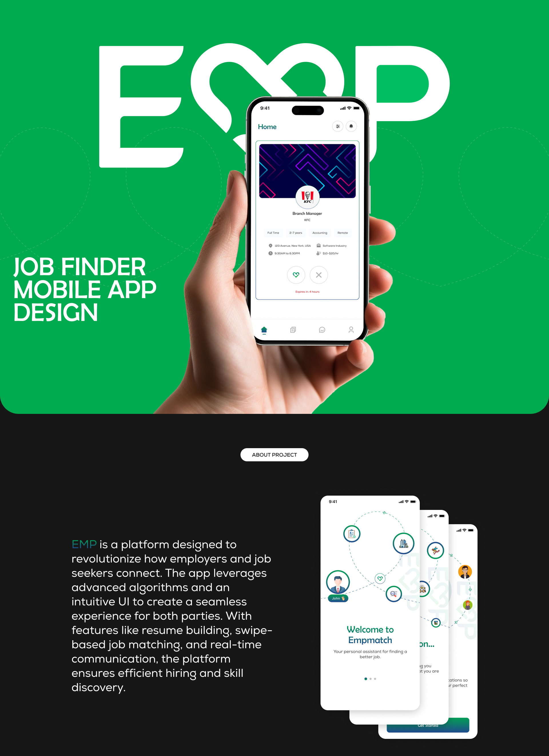 Job Finder App | UI UX Design app app design app designing app ui design app ui ux app user interface brand design brand identity branding illustration job find app job finder job match app job search app matching app ui ui design ui ux user interface user interface design