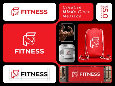 Fitness Logo, F Muscle Logo, Gym Logo Design, Brand Identity bodybuilding branding creative logo drasticlogo f graphic design gym health letter logo logo logo design logo mark modern logo monogram muscle sport training vector visual identity workout