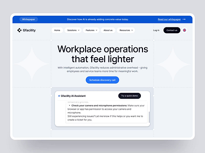 Website for workplace automation animation development landing page motion design scroll animation ui web design web development webflow website workplace