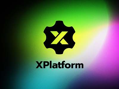 XPlatform 2d branding cog icon illustration logo logotype monochrome ui x