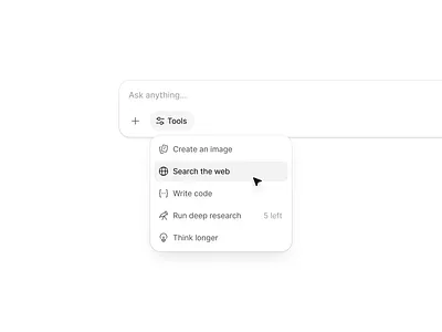 AI Tool Dropdown ai ai dropdown ai tools dropdown button clean dropdown icons menu minimal ui ui design