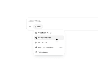 AI Tool Dropdown ai ai dropdown ai tools dropdown button clean dropdown icons menu minimal ui ui design