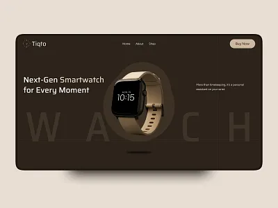Tiqto - Clean & Elegant Web UI 3d animation branding case study clean creative hero section knehad21 landing page minimalist modern motion graphics popular product design smartwatch ui uiux ux design watch ui watch website