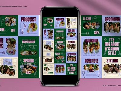 Green Minimalist Engagement Fashion Instagram Pack fashion green instagram minimalist social media