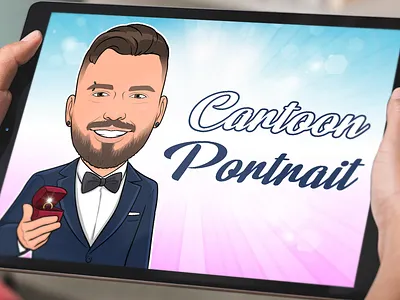 Custom cartoon portrait from your photo| Proposal gift 2d artist cartoon cartoon portrait character custom dribbble gift i said yes illustration portrait proposal