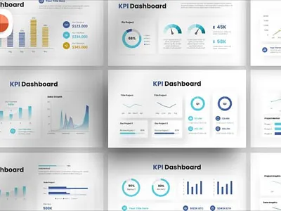 KPI Dashboard Chart PowerPoint Template dashboard infographic kpi