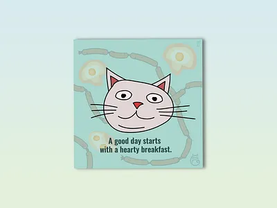 Catface Moods — A Hearty Breakfast design graphic design illustration vector