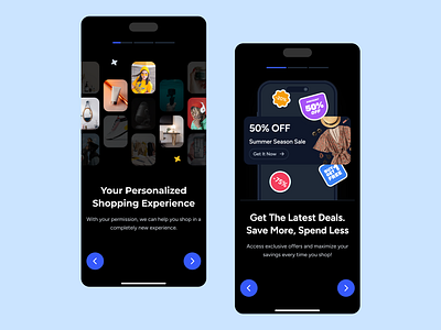 Shopping app onboarding screens dashboard design e commerce mobile app motion graphics product design ui ux web app